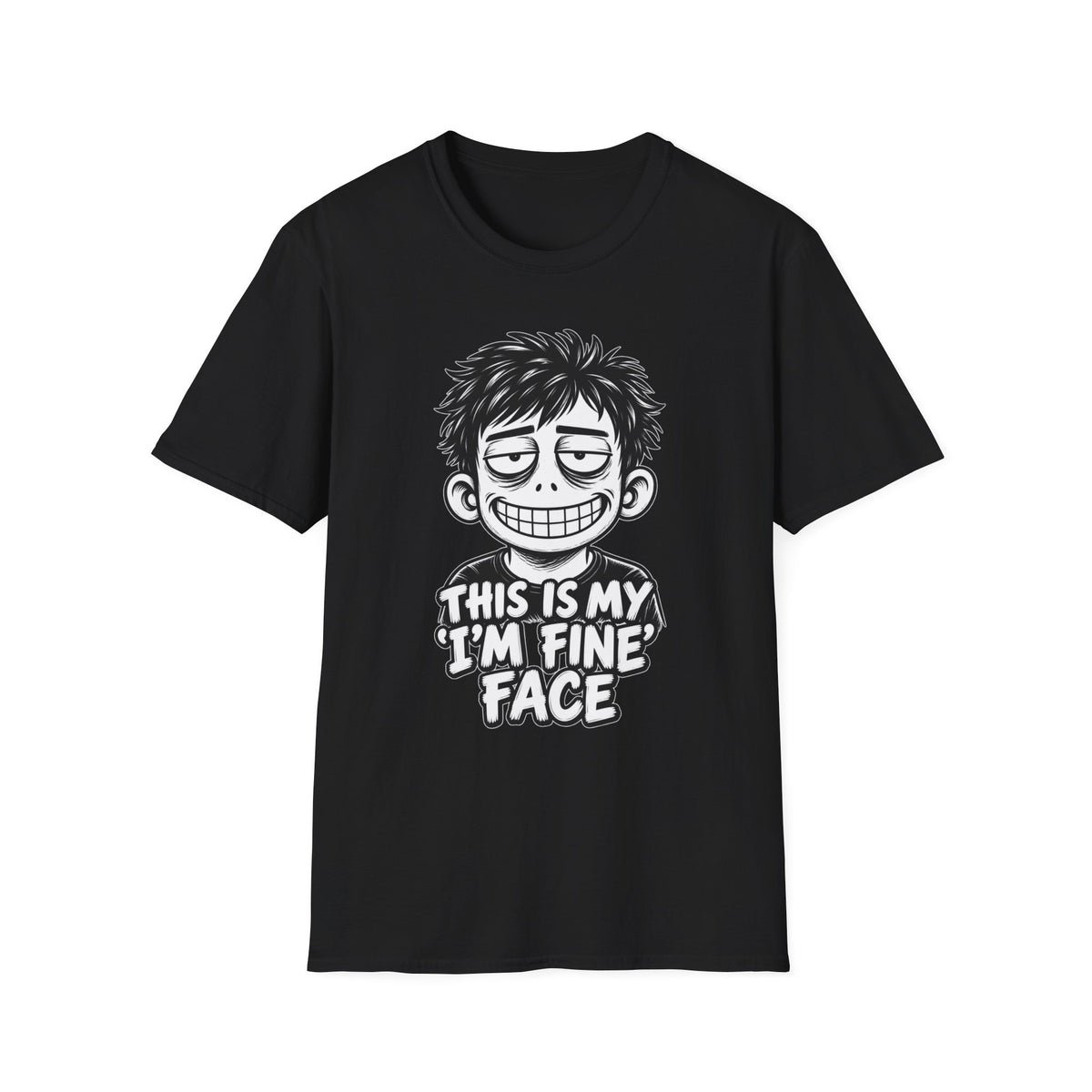 Funny Dark Humor Shirt This Is My I'm Fine Face Funny Office Tee Unique Gift