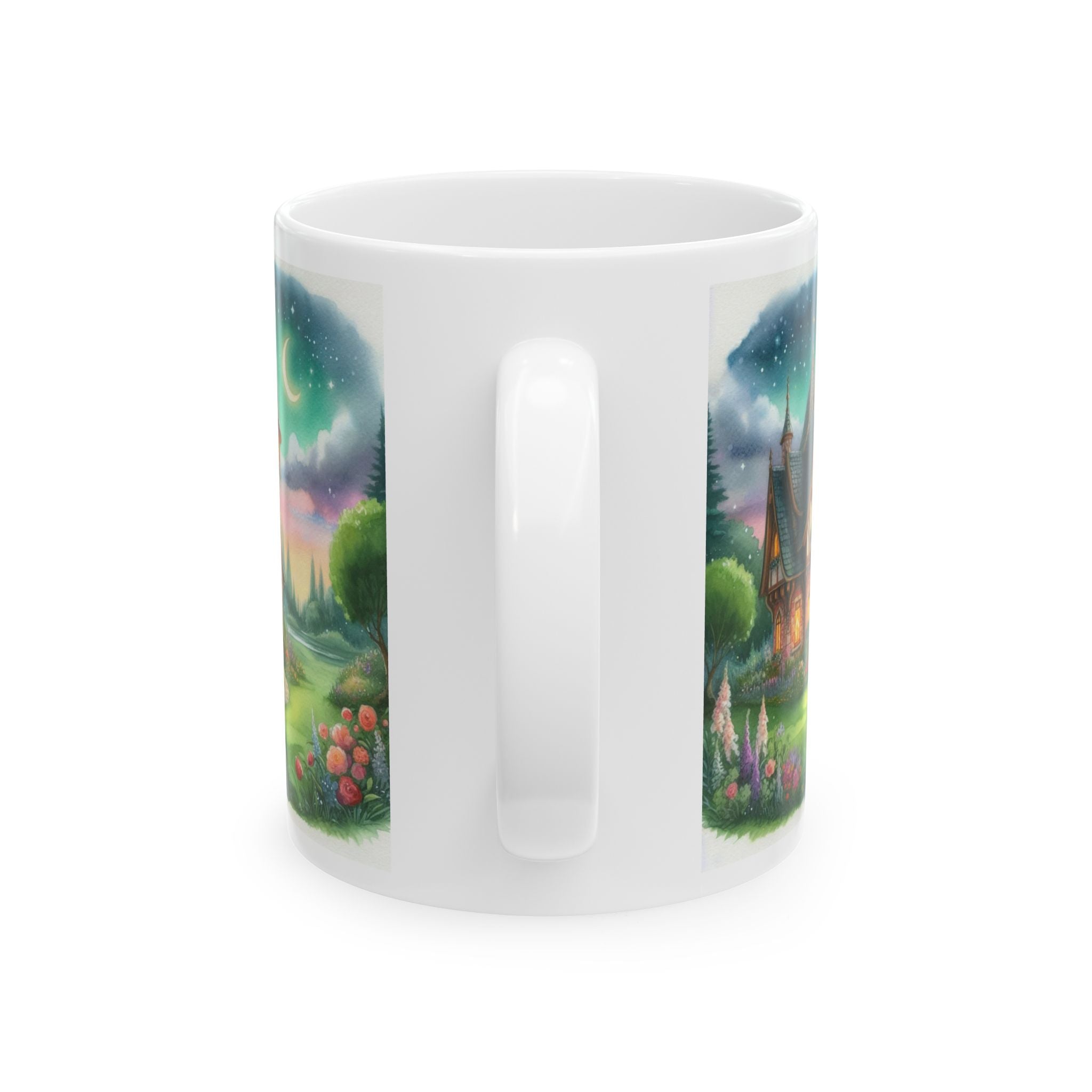 Fantasy Fairy Cottage Coffee Mug 11oz Enchanted Castle Ceramic Tea Cup Best Gift