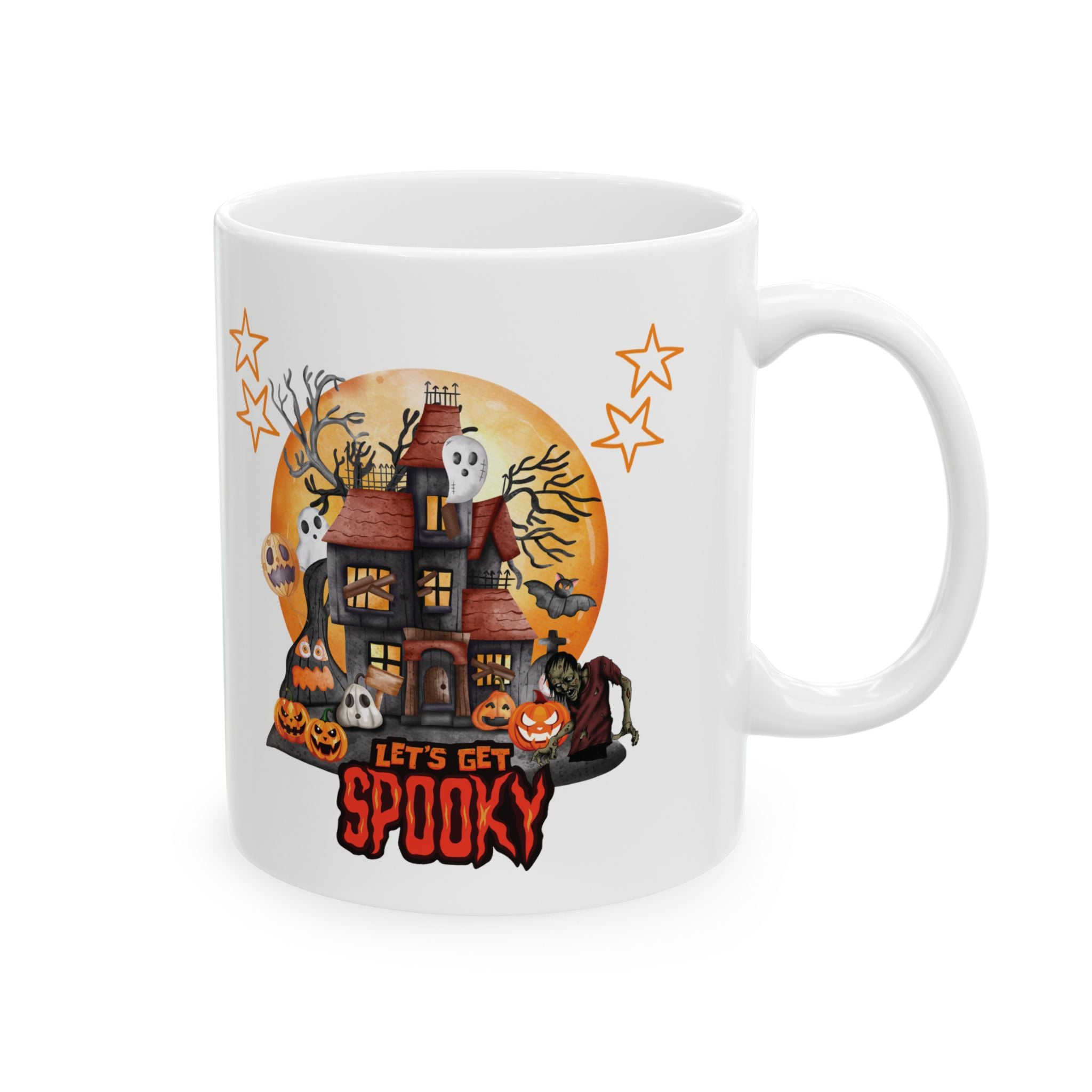 Happy Halloween Funny Coffee Mug Gift For Kids Pumpkin Spooky Cute Cat Boo 11oz