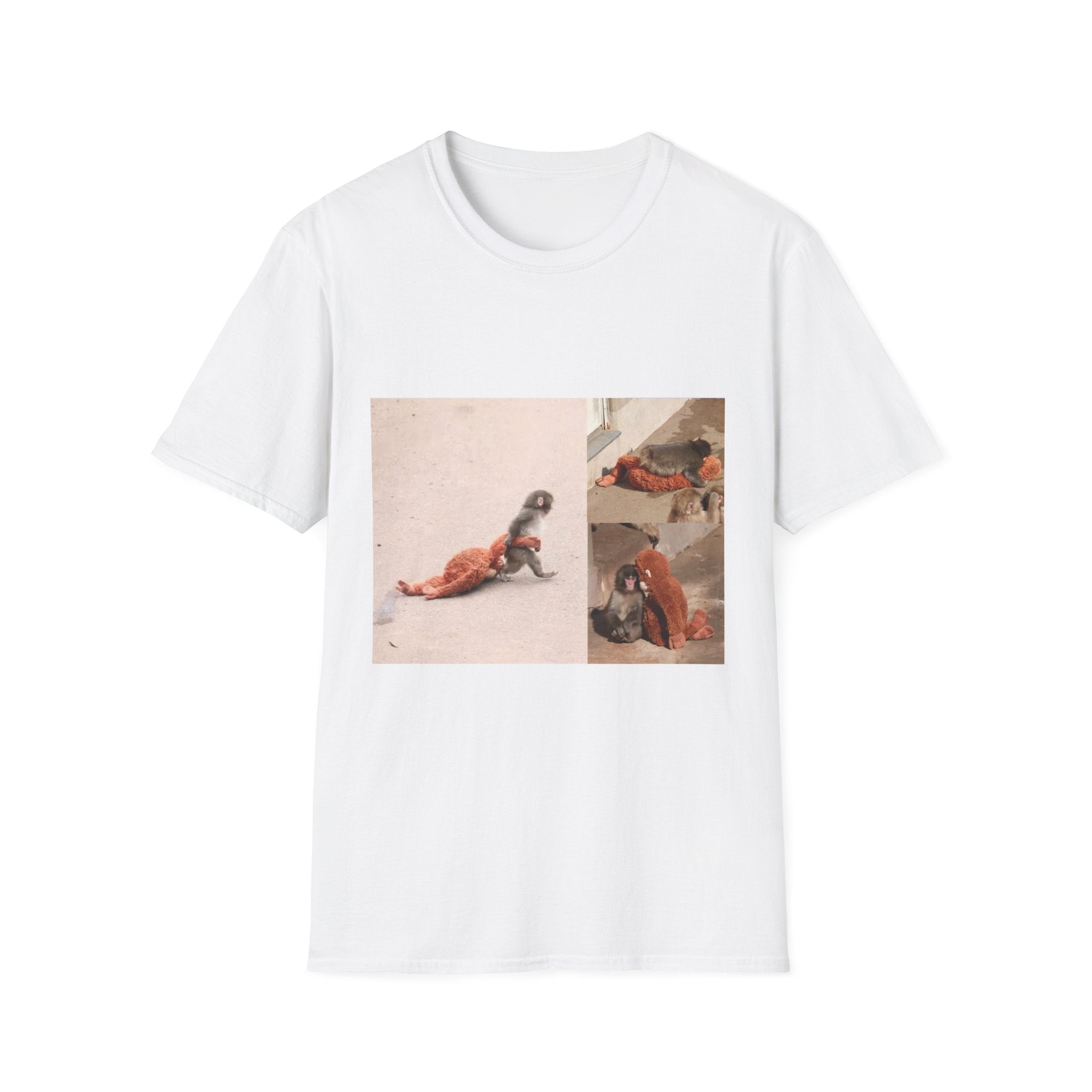 Funny Punch Monkey Viral Animal Tshirt Cute Trendy Unisex Softstyle T-Shirt Gift