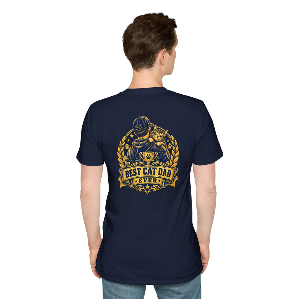 Best Cat Dad Ever Shirt Vintage Trophy Badge Cat Lover Graphic Tee Dark Humor Tee Unique Gift Funny Tshirt