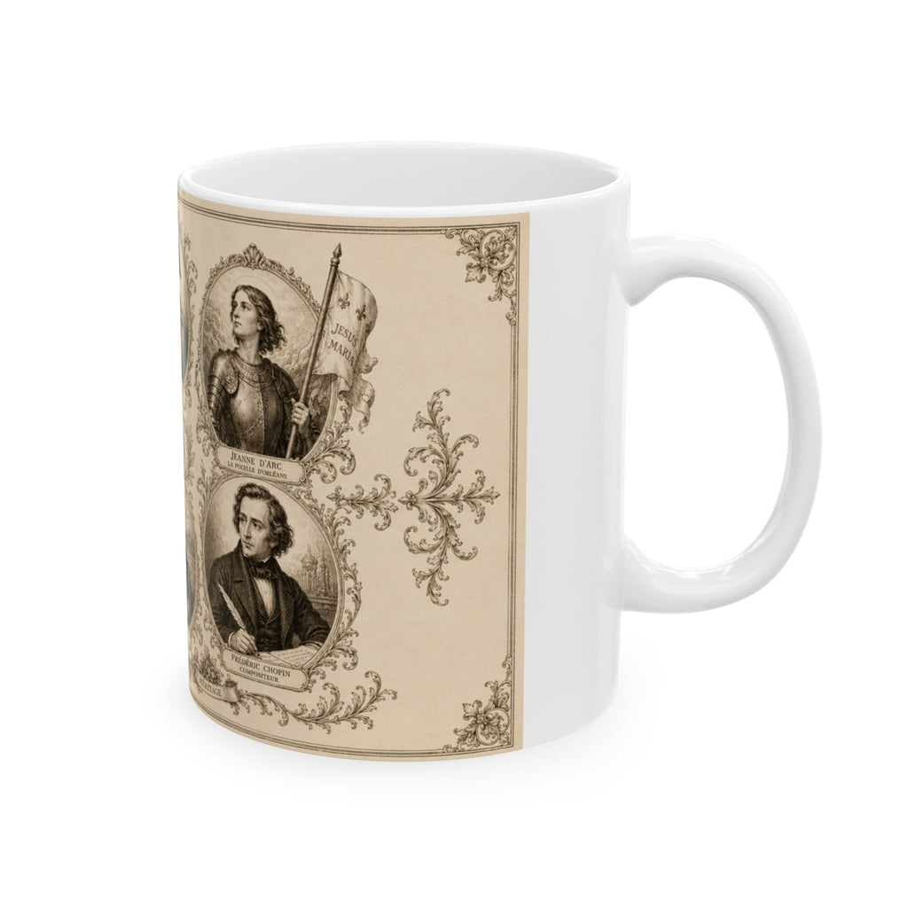 France Icons of History Mug Napoleon Marie Antoinette Voltaire Monet Best French Gift Ceramic Travel Mug