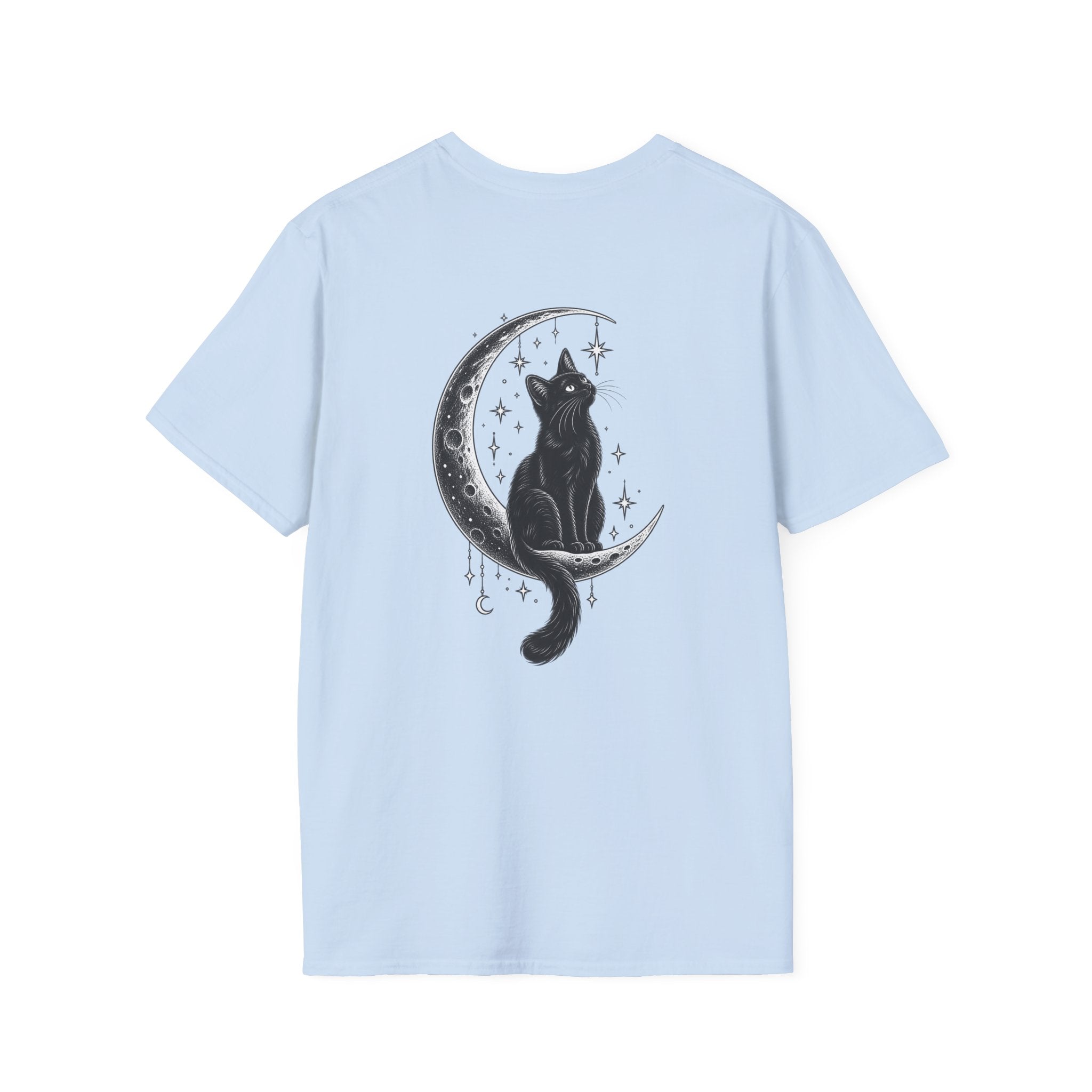Black Cat Shirt Moon Silhouette Minimalist Funny Cat Lover Graphic Tee Unique Gift Black Cat T shirt