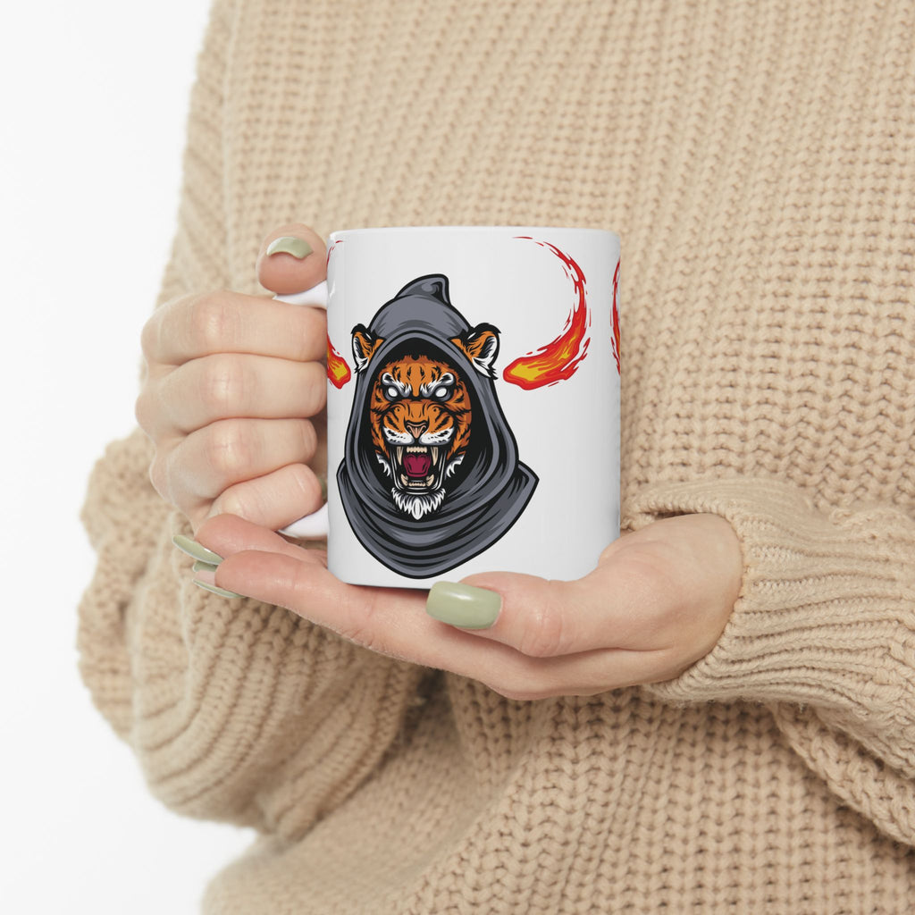 Tiger Mug Shot Unique Funny Coffee Mug Ceramic Mug Tea Cup Hooded Cute Gift Art 11oz