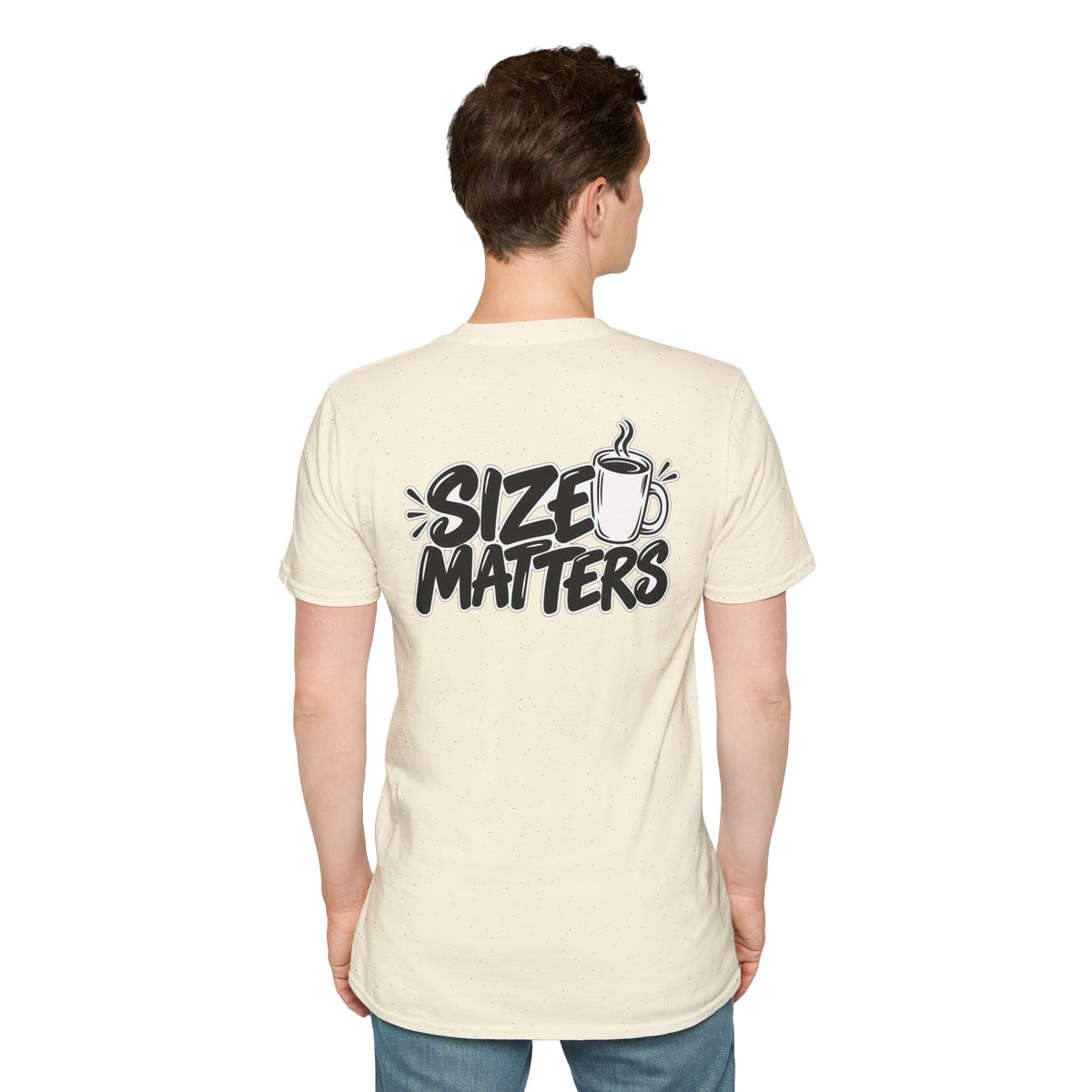 Dark Humor Funny Coffee Shirt Size Matters Novelty Graphic Tee Unique Gift