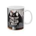 A Bat Sitting on Toilet Reading Newspaper Coffee Mug Best Gift Funny Mug 11oz