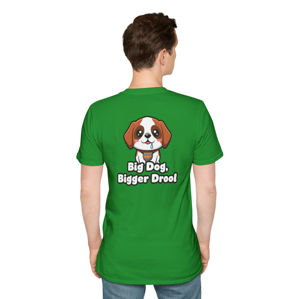 Cute Saint Bernard Shirt Big Dog, Bigger Drool Funny Dog Lover Unisex Softstyle Tee Gift