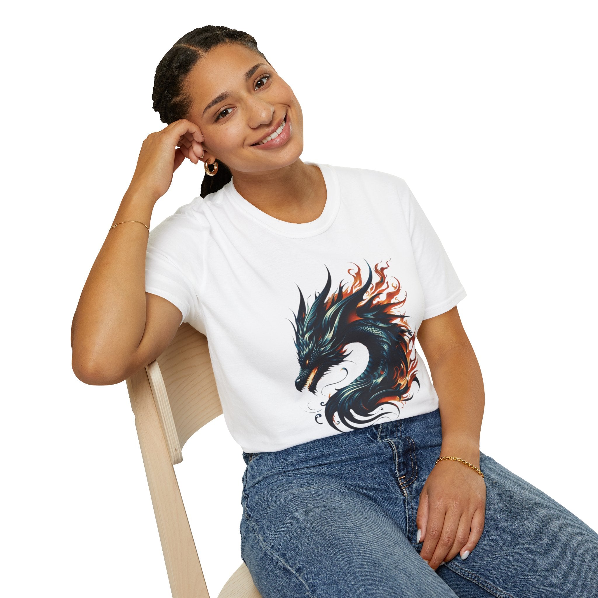 Dragon T-shirt Mens Graphic Tee Clothing Apparel Chinese Symbol Unisex Softstyle