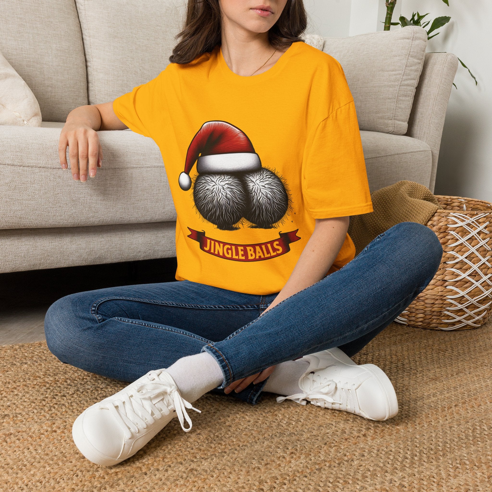 Tshirt Jingle Balls Funny Christmas T-Shirt Xmas Gift Tops Unisex Softstyle 2027