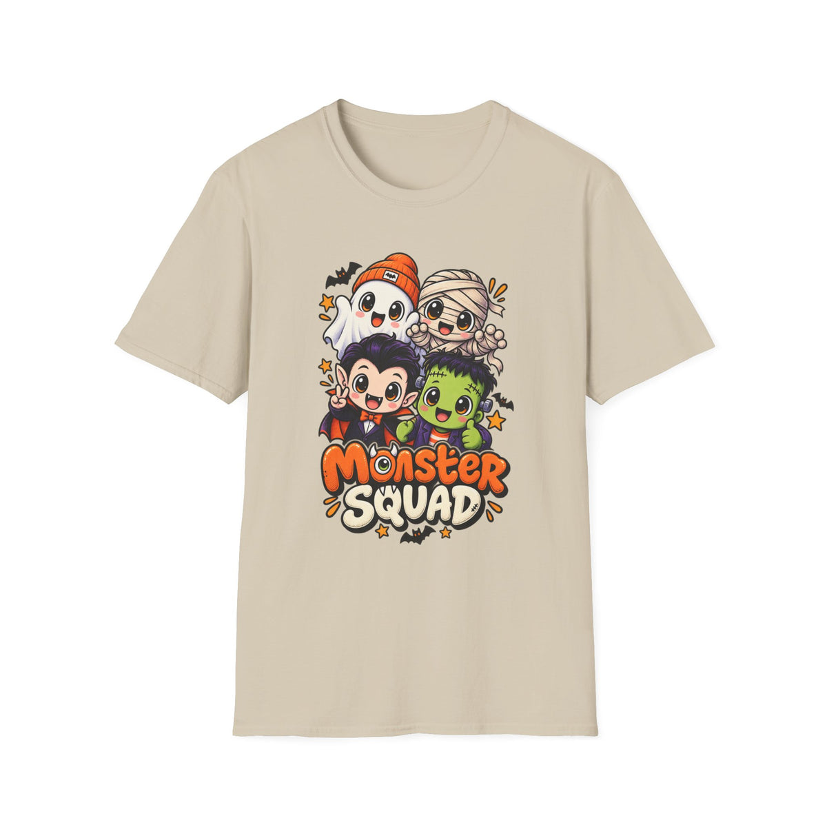 Funny Monster Squad Shirt | Cute Kawaii Halloween Tee | Ghost Mummy Vampire Frankenstein Graphic T-Shirt