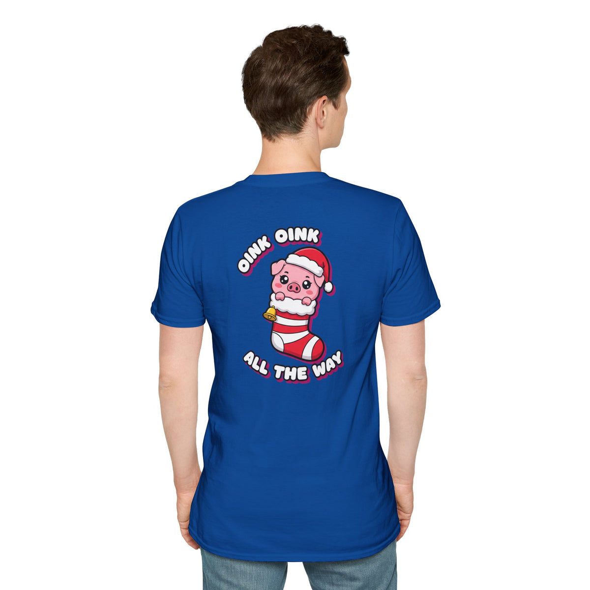 Cute Christmas Shirt Oink Oink All The Way Funny Animal Unisex Softstyle Tee Christmas Gift