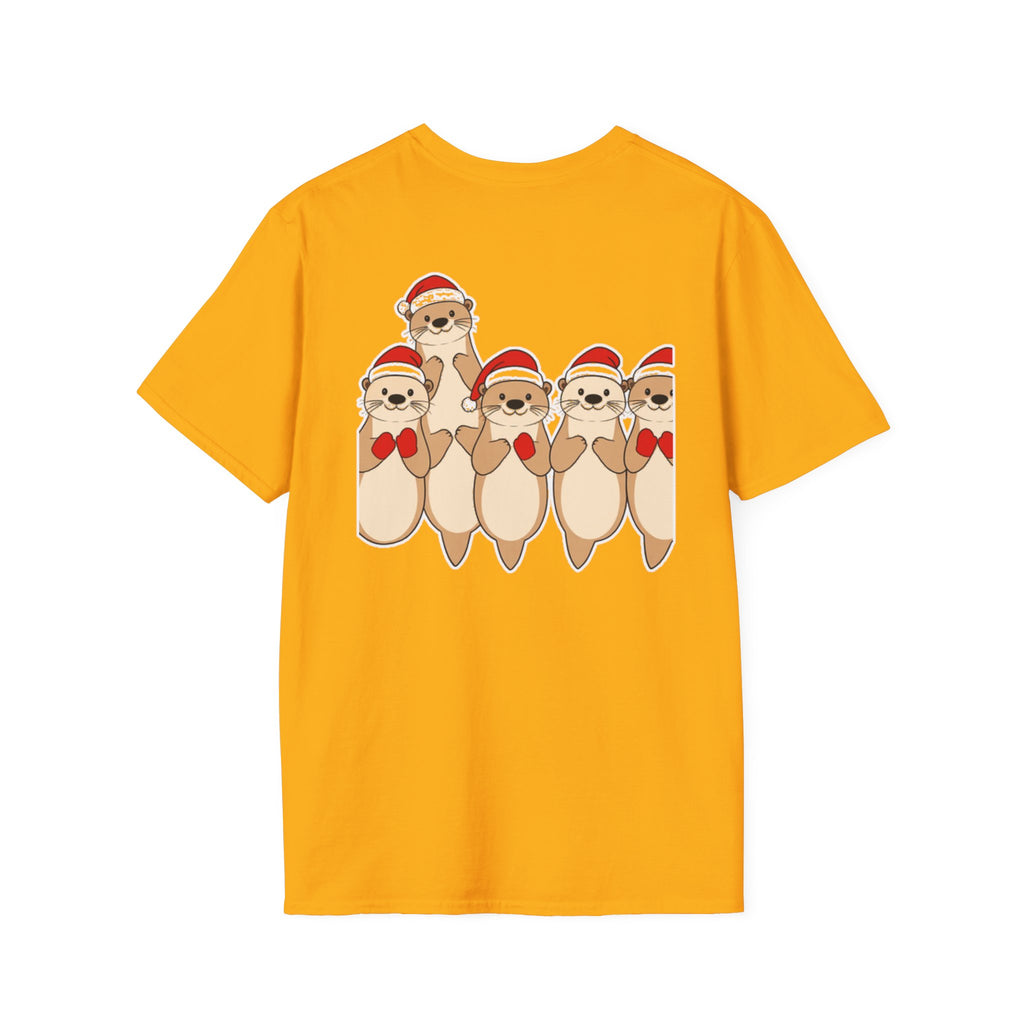 Christmas Otters Family T-Shirt | Cute Cartoon Holiday Design Unique Shirt Gift