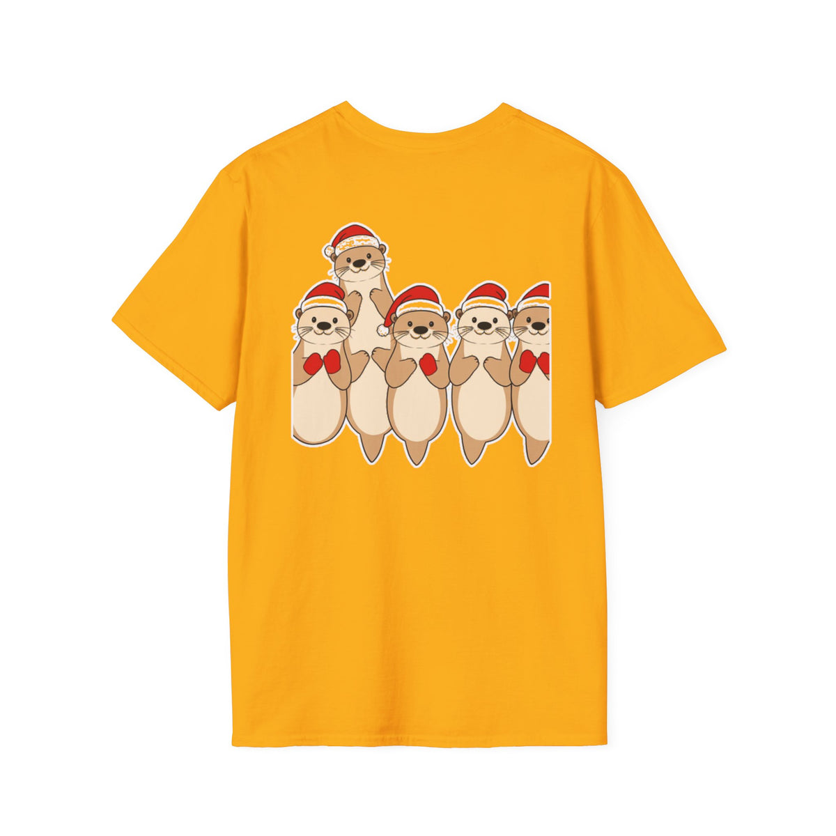 Christmas Otters Family T-Shirt | Cute Cartoon Holiday Design Unique Shirt Gift