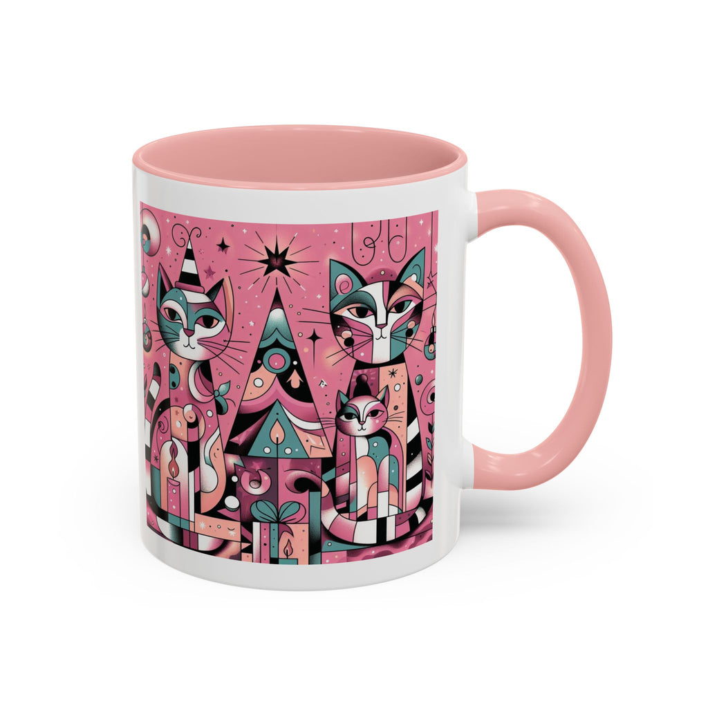 Christmas Mug Pink Cats Mug Mom Picasso Art Funny Coffee Tea Ceramic Cup Gift
