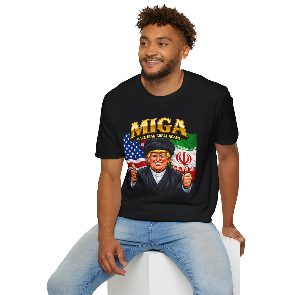 Funny Trump Iranian Flag Shirt Make Iran Great Again MIGA Softstyle T-Shirt Best