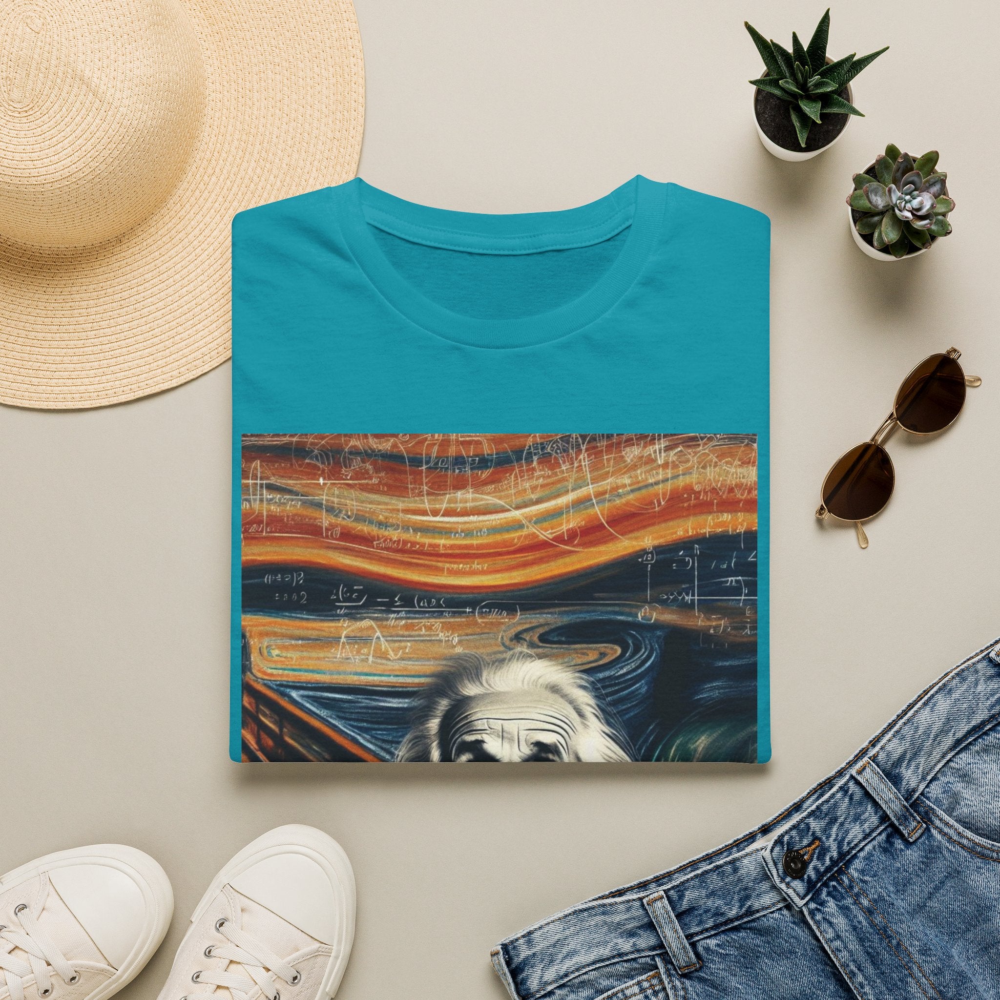 Funny Einstein Unisex Softstyle T-Shirt Edvard Munch Scream Cotton Gift Men Lady
