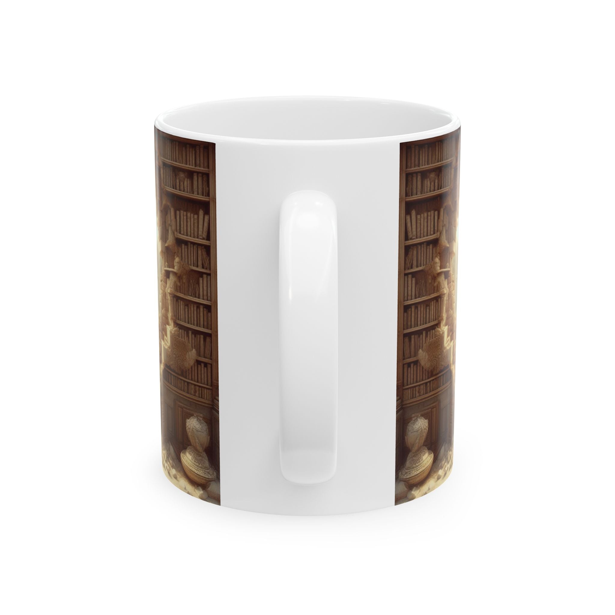 3D Ancient Athens Library Bookshelf Mug Unique Ceramic Mug Coffee Cup Gift Love 11oz