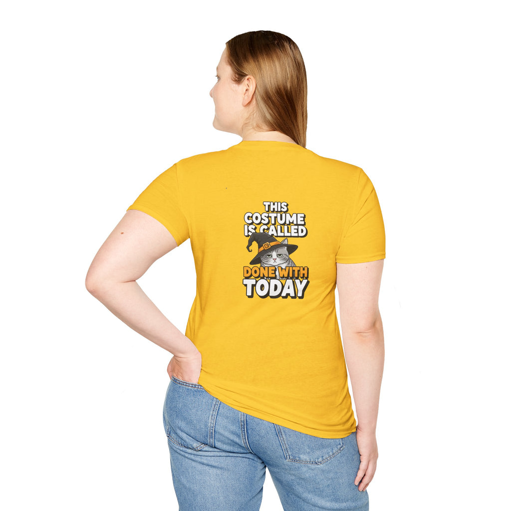 Dark Humor Halloween Shirt This Costume Is Called Done With Today Funny Cat Sarcastic Unisex Softstyle Tee Adult Halloween Gift