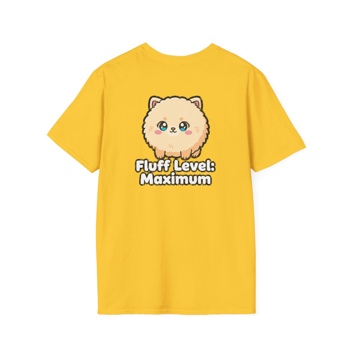 Cute Dog Pomeranian Shirt Fluff Level: Maximum Funny Dog Lover Unisex Softstyle Tee Gift