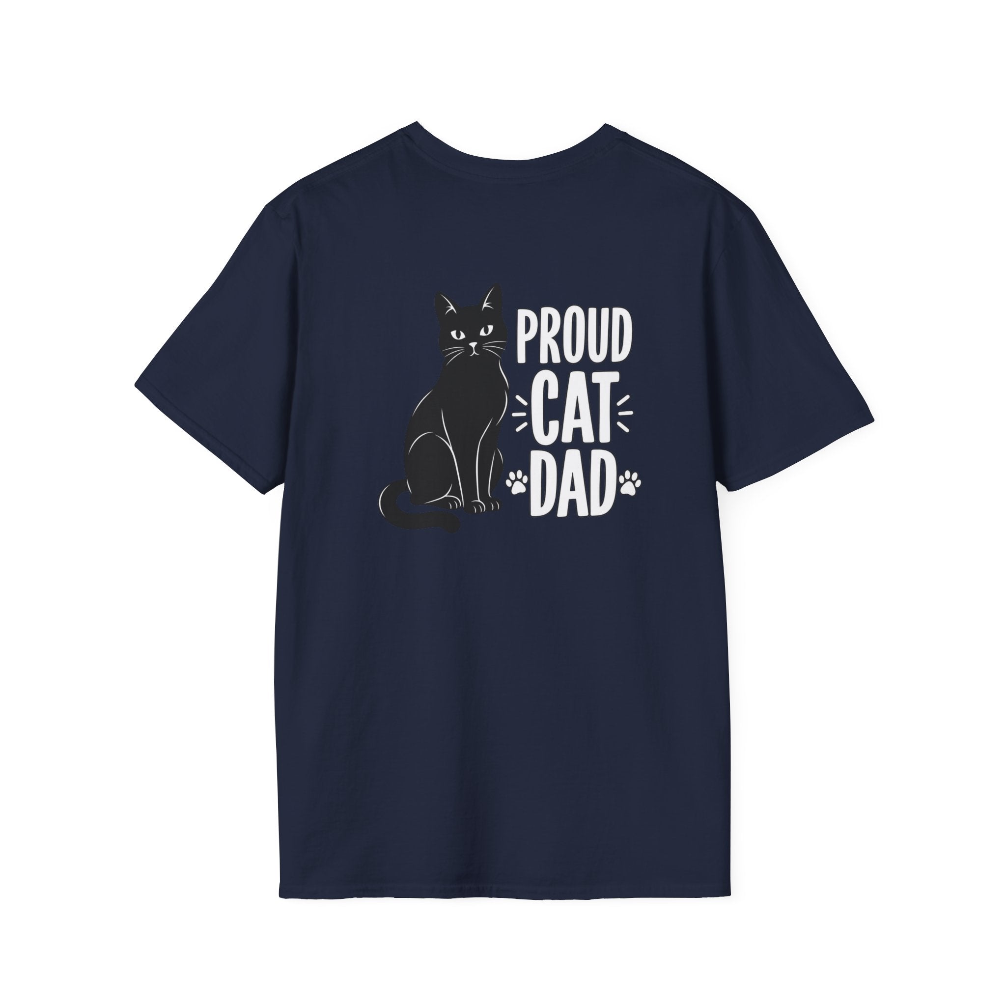 Cat Dad Shirt Proud Cat Dad Black Cat Silhouette Graphic Tee Unique Gift Funny Tshirt