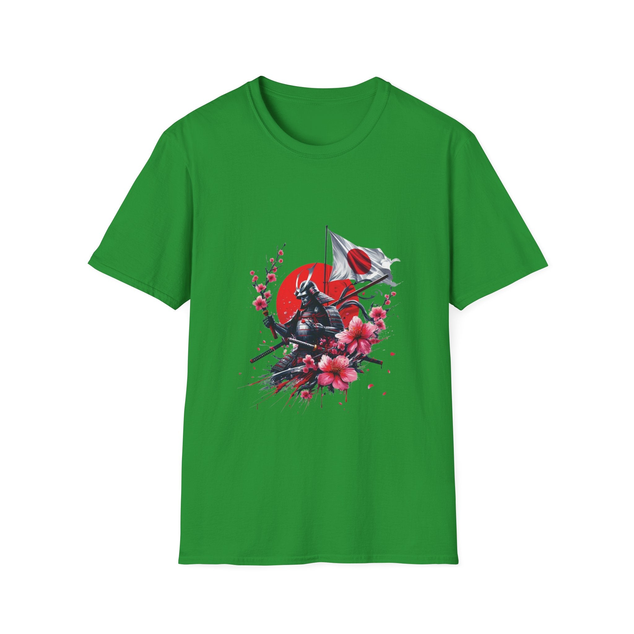 Japan Unisex Softstyle T-Shirt Japanese Art Sakura Samurai Cotton Gift Unique