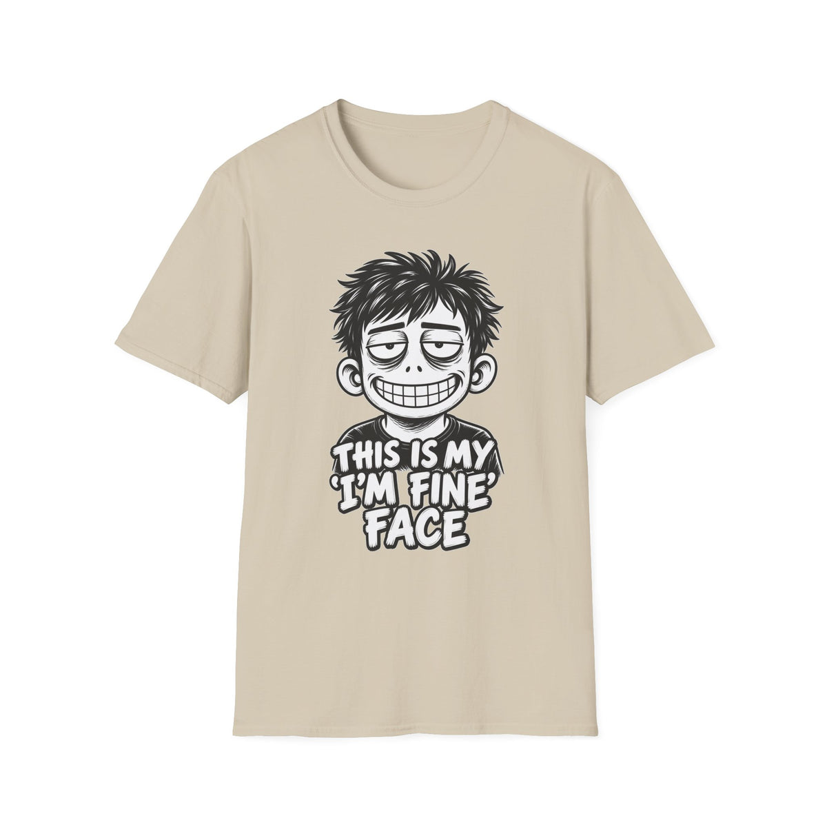 Funny Dark Humor Shirt This Is My I'm Fine Face Funny Office Tee Unique Gift