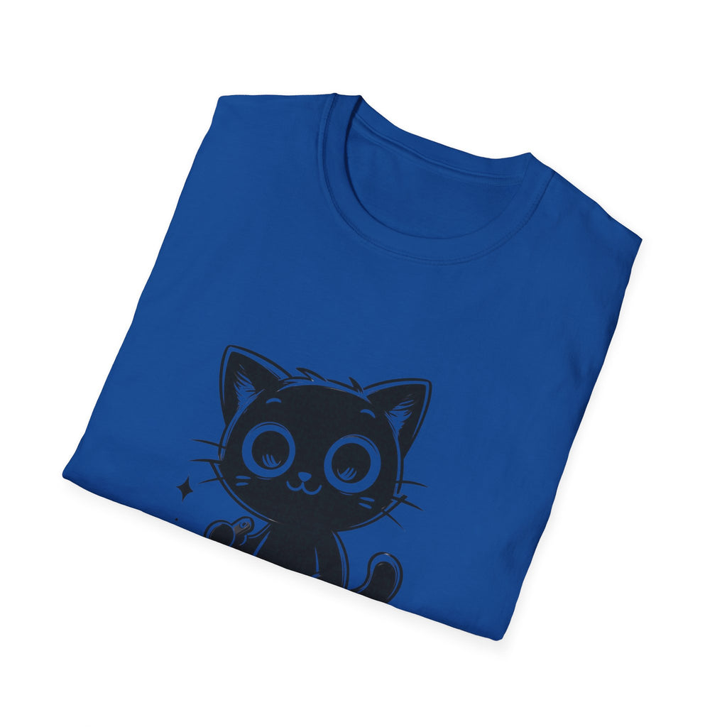 Women's and Men's Funny Cat T-shirt you saw nothing cat with bloody knife Halloween tee Soft Unisex Tshirt Gift for Her