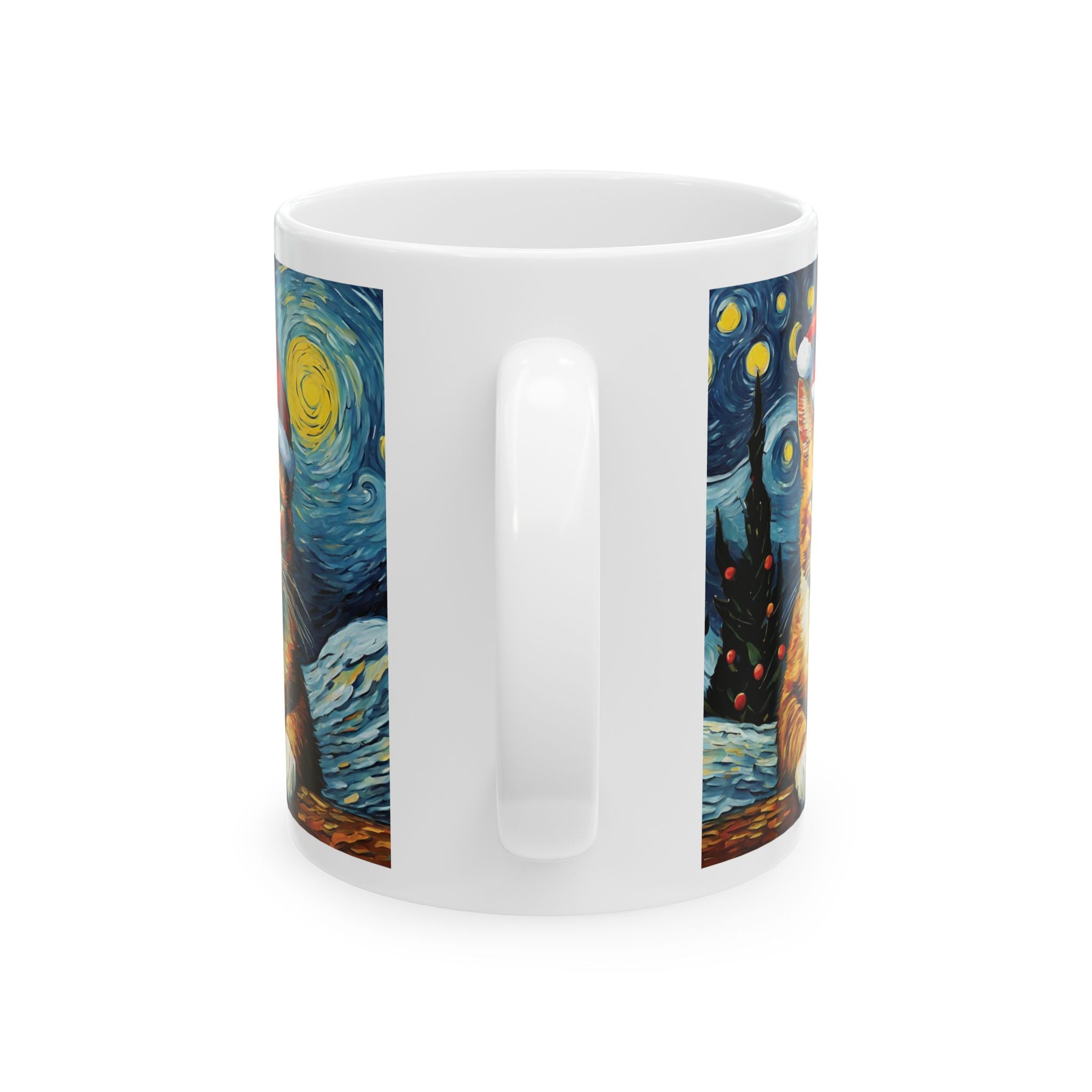Christmas Mug Cat Mug Mom Van Gogh Style Coffee Cup Funny Cute Ceramic Tea Mug 2027