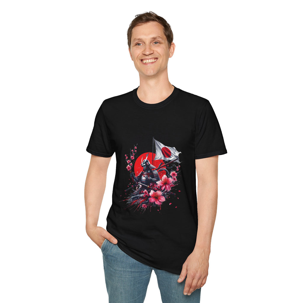 Japan Unisex Softstyle T-Shirt Japanese Art Sakura Samurai Cotton Gift Unique