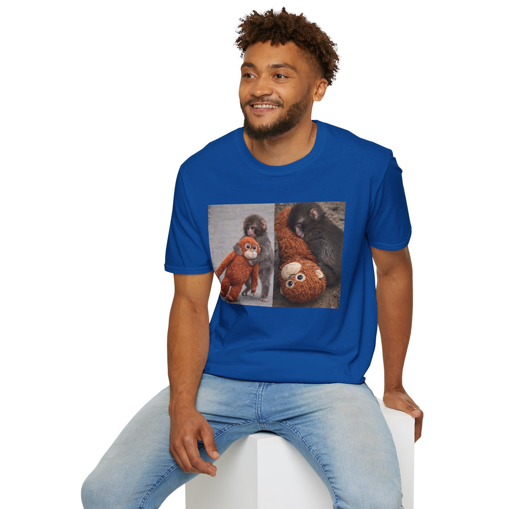 Funny Punch Monkey Viral Animal Tshirt Cute Trendy Unisex Softstyle T-Shirt Gift
