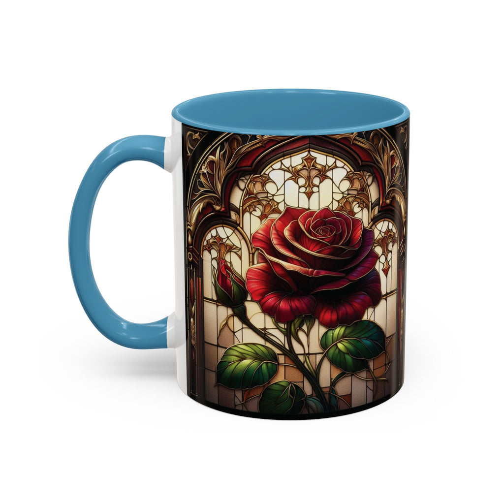 Rose Accent Coffee Mug Red Pink Ceramic Tea Cup Love Unique Valentine's Gift New