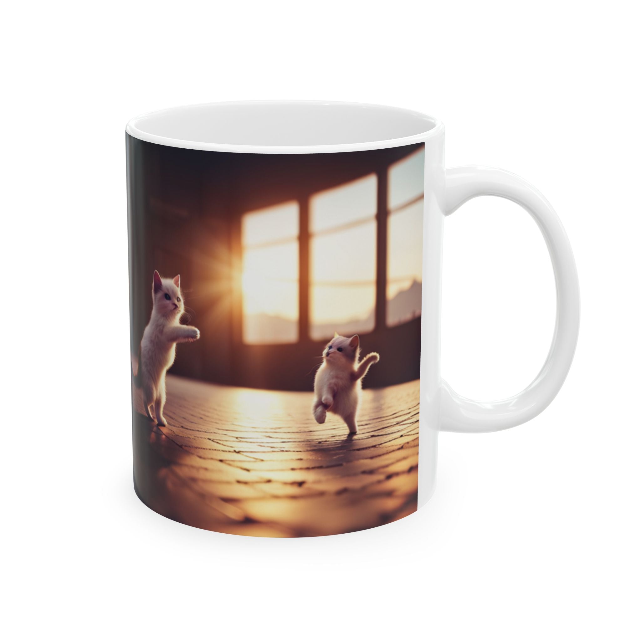 Funny Cute Cats Playing Gift Anniversary Mom Dad Love New Coffee Tea Mug 11oz