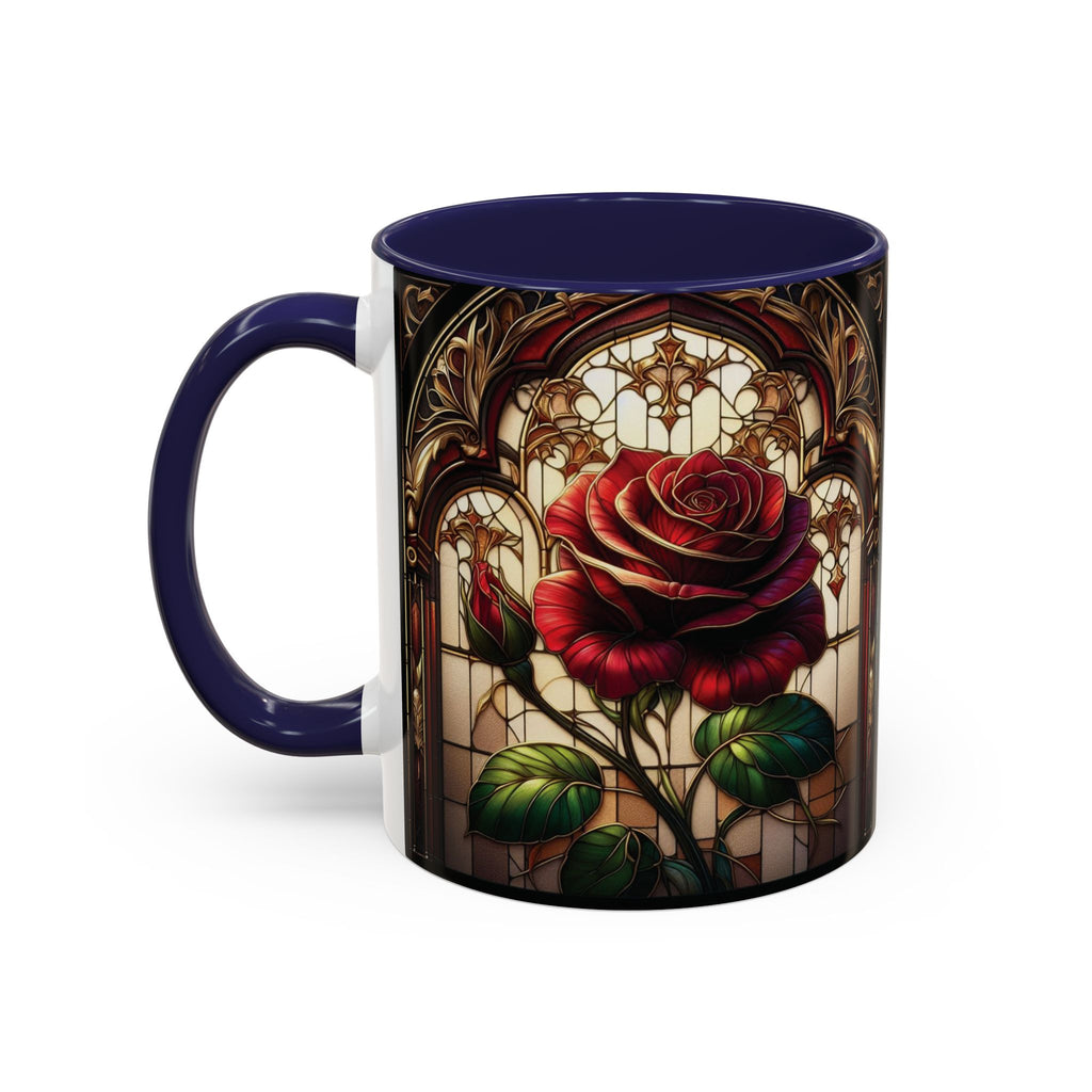 Rose Accent Coffee Mug Red Pink Ceramic Tea Cup Love Unique Valentine's Gift New