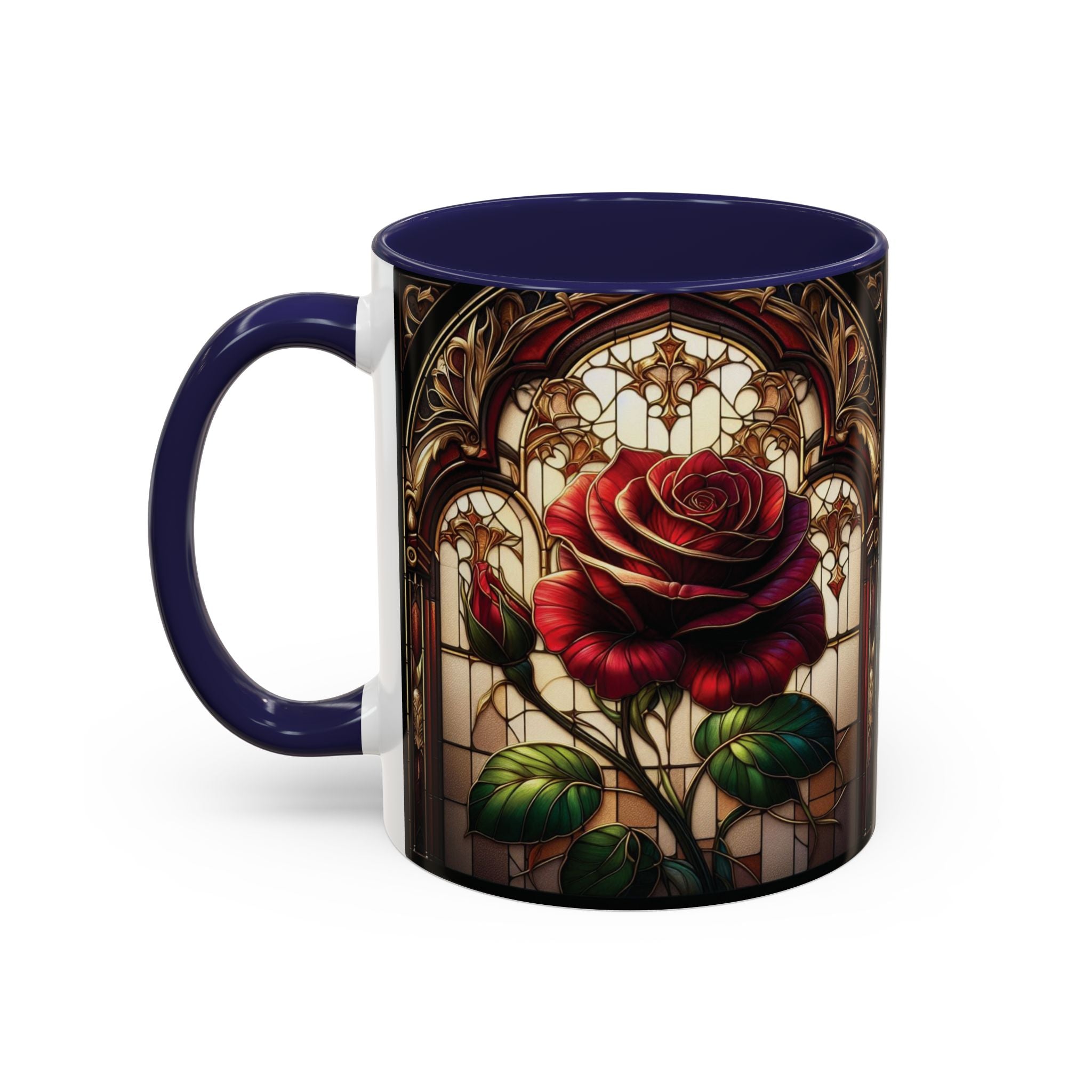 Rose Accent Coffee Mug Red Pink Ceramic Tea Cup Love Unique Valentine's Gift New