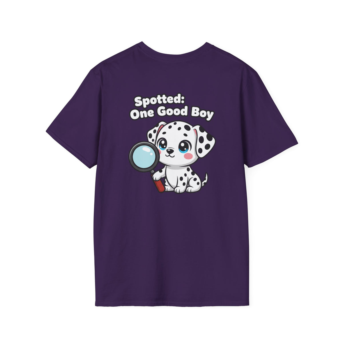 Cute Dalmatian Shirt Spotted: One Good Boy Funny Dog Lover Unisex Softstyle Tee Gift