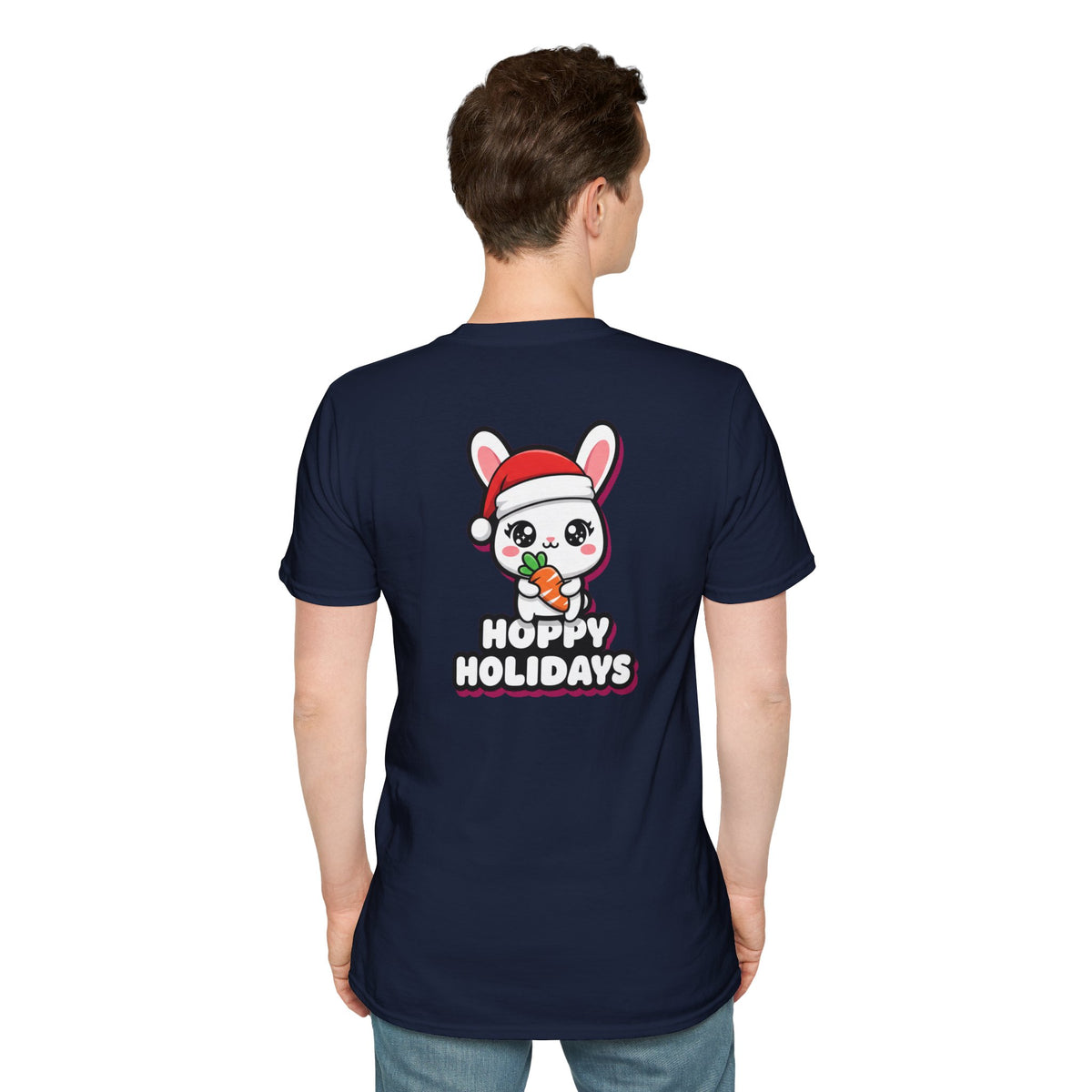 Cute Christmas Shirt Hoppy Holidays Funny Animal Unisex Softstyle Tee Christmas Gift