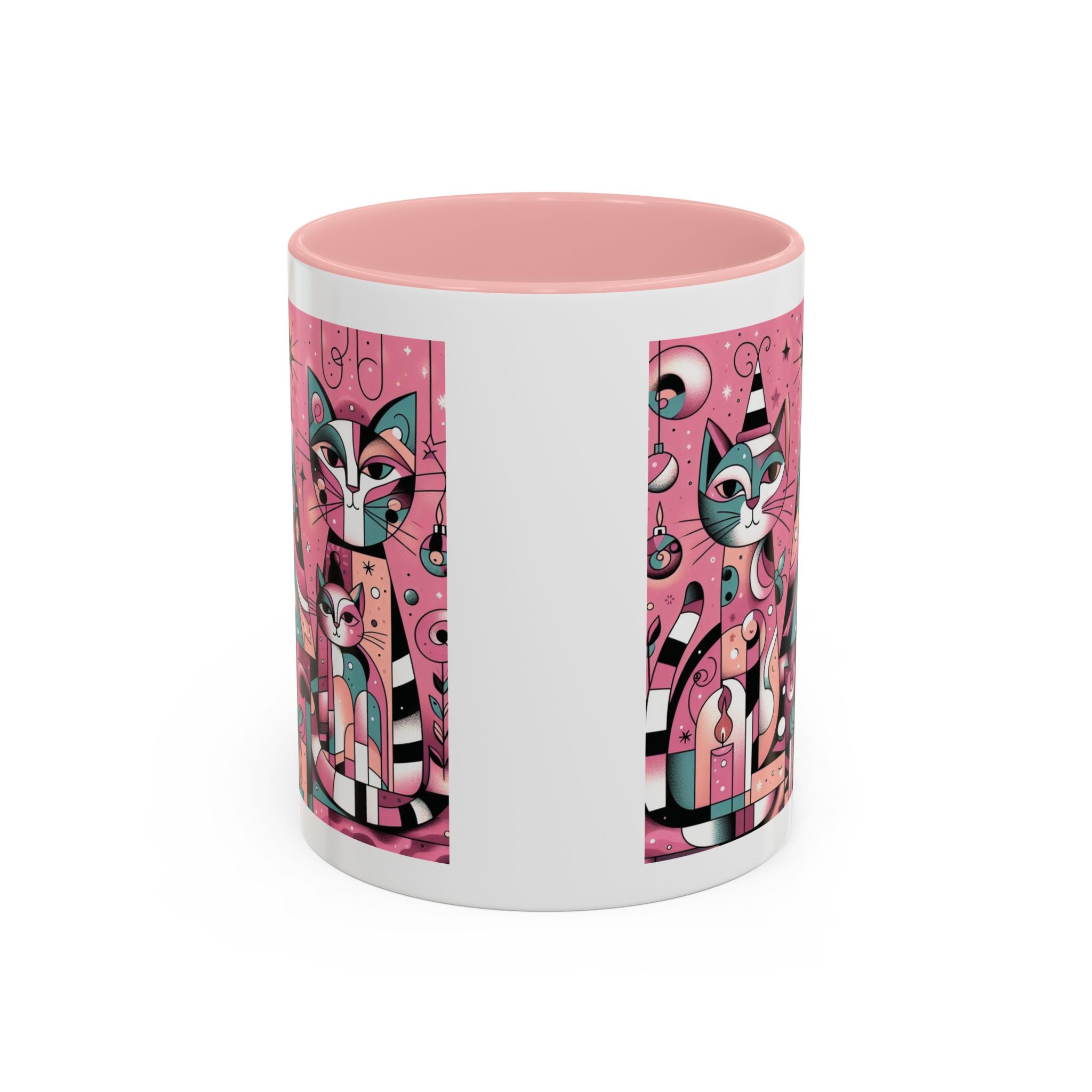 Christmas Mug Pink Cats Mug Mom Picasso Art Funny Coffee Tea Ceramic Cup Gift