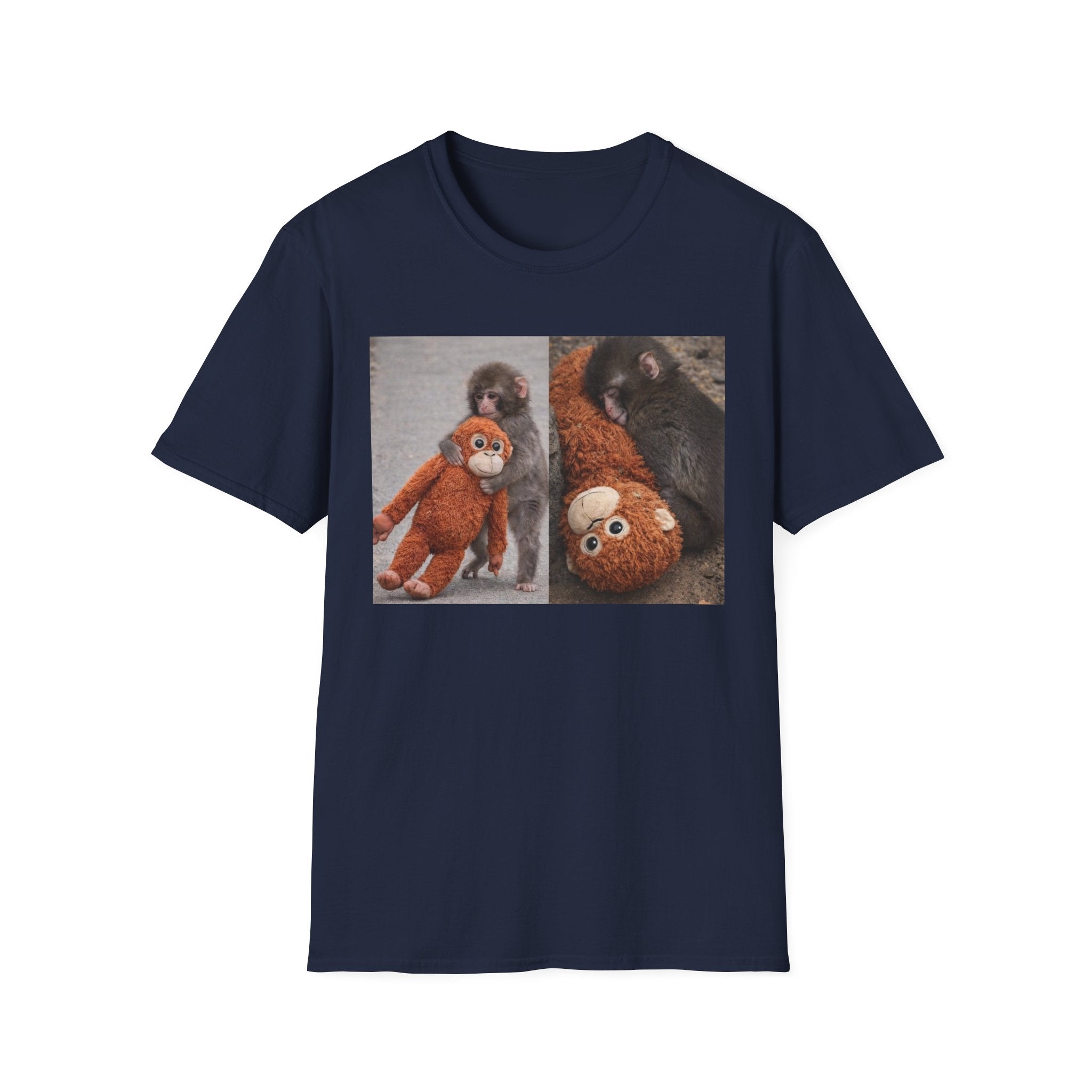 Funny Punch Monkey Viral Animal Tshirt Cute Trendy Unisex Softstyle T-Shirt Gift