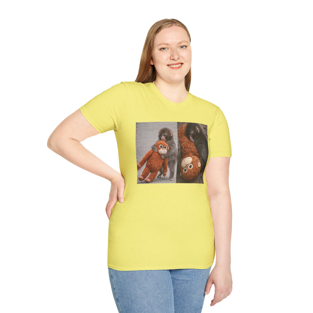 Funny Punch Monkey Viral Animal Tshirt Cute Trendy Unisex Softstyle T-Shirt Gift