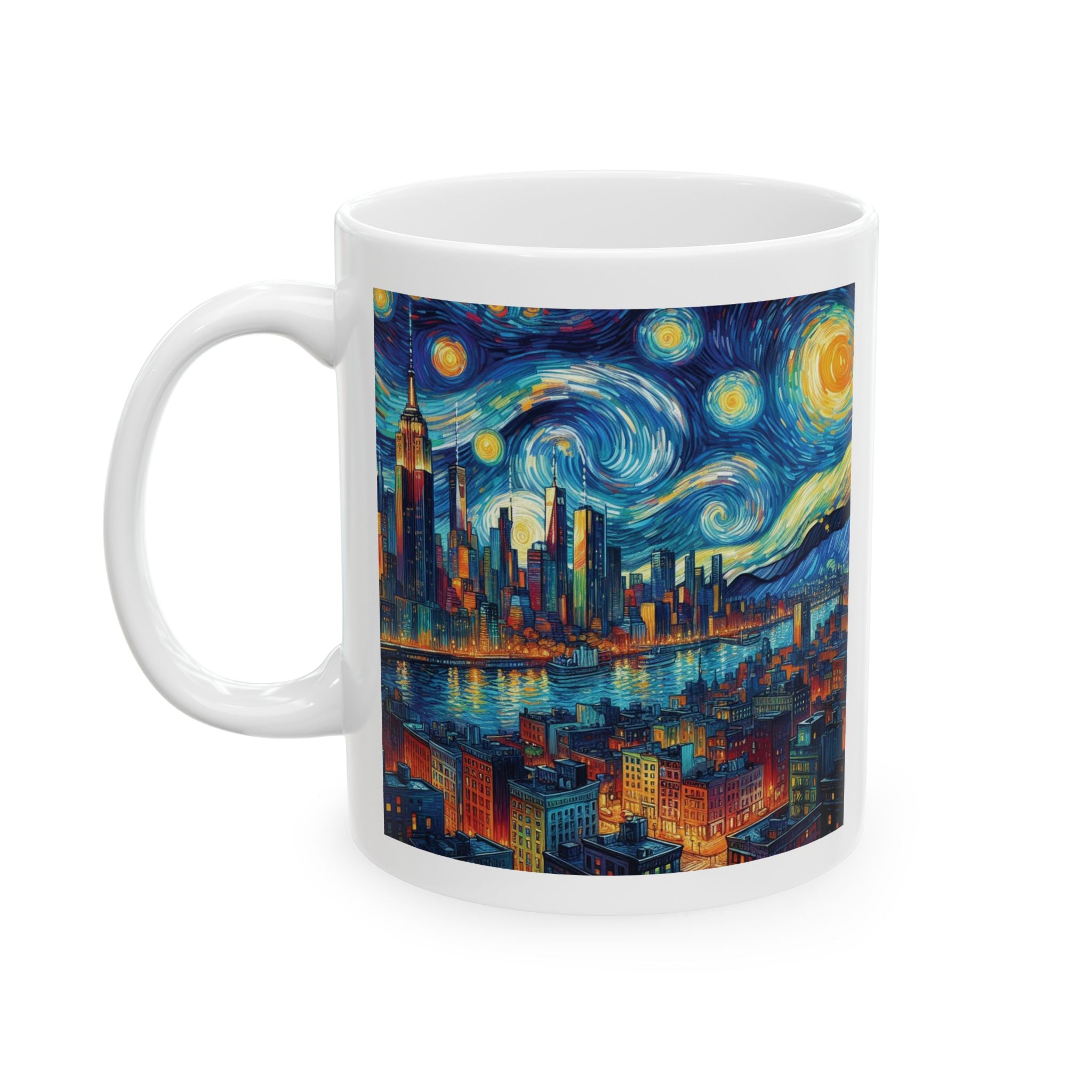 Large Coffee Mug Van Gogh Celestial Night Sky Capelli New York Navy Moon  11oz