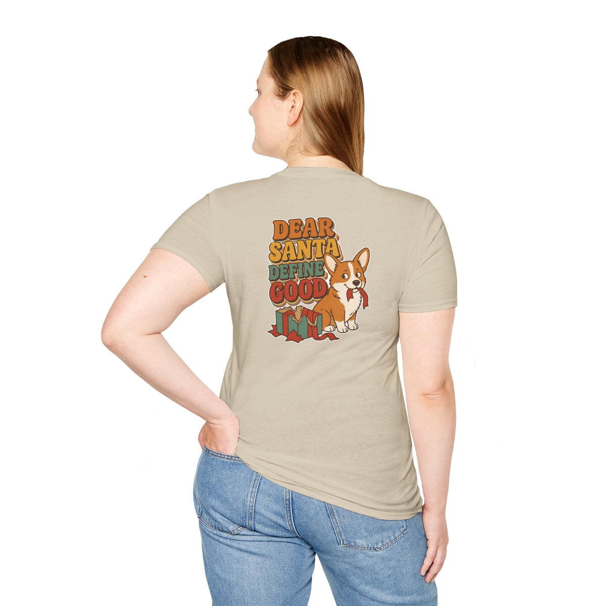 Retro Christmas Dog T-Shirt Dear Santa Define Good Vintage Dog Lover Shirt Unisex Softstyle Tee Christmas Gift