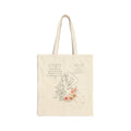 Empowering Lady Flower Cotton Canvas Tote Bag For School Recycle Handbag Fashion Best Gift