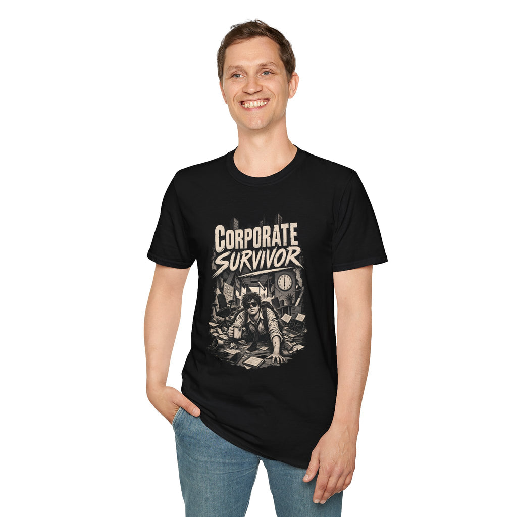Funny Dark Humor Tshirt — Funny Office Tshirt Dark Humor Graphic Tee Unique Coworker Gift CORPORATE SURVIVOR Shirt
