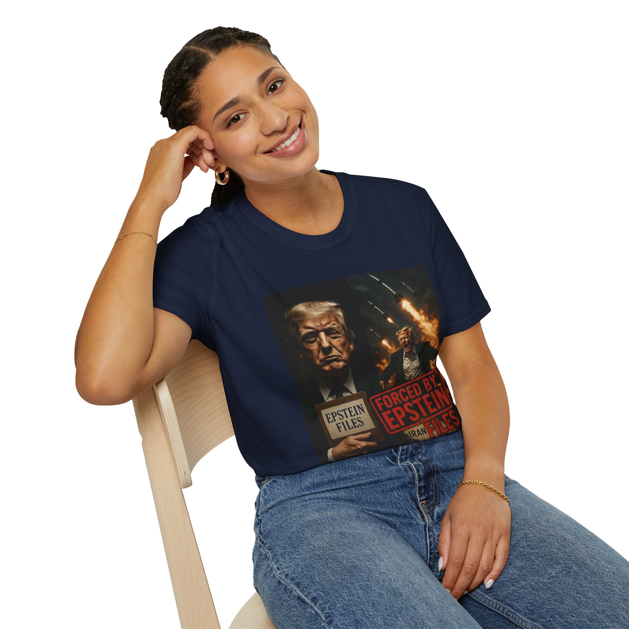 Funny Trump-Epstein T-Shirt Conspiracy Theory Unique Unisex Softstyle Tshirt
