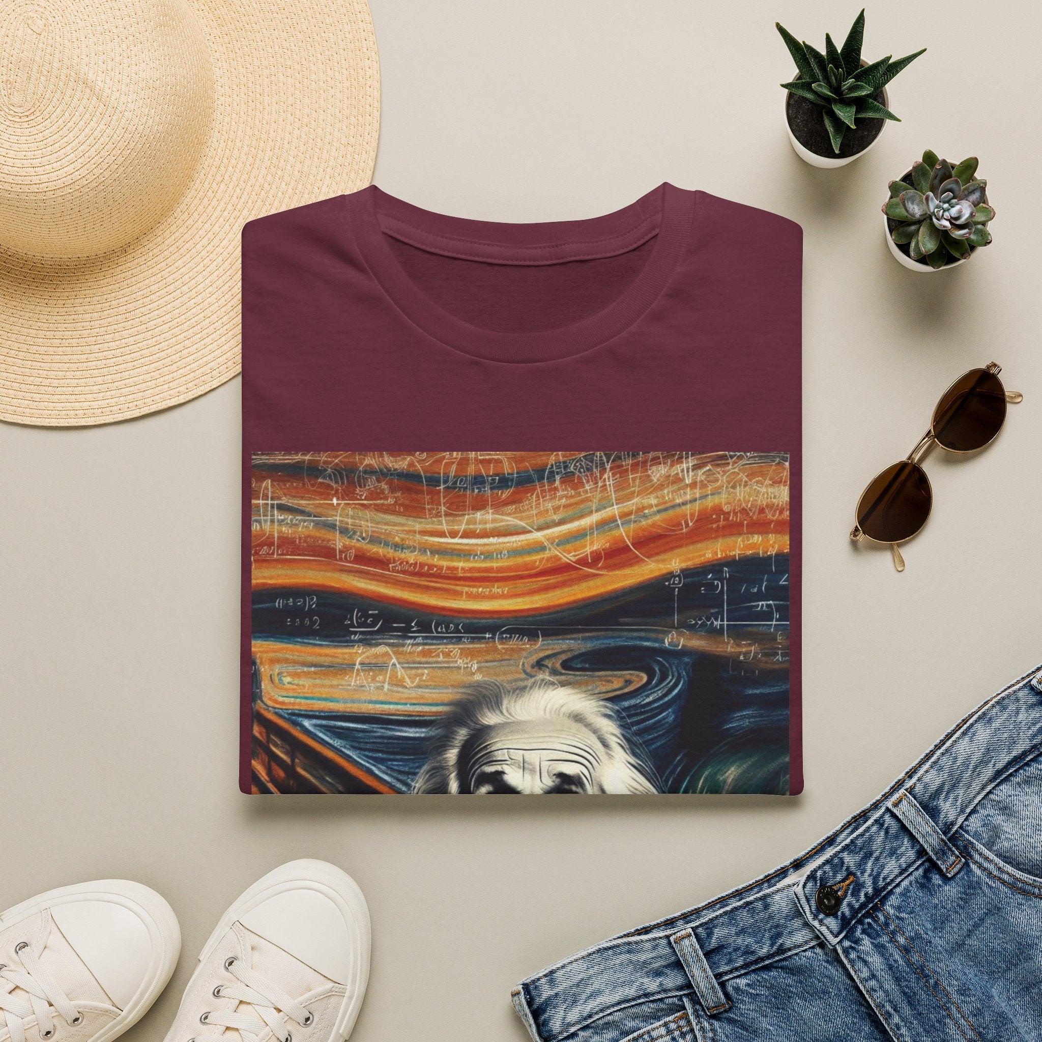 Funny Einstein Unisex Softstyle T-Shirt Edvard Munch Scream Cotton Gift Men Lady