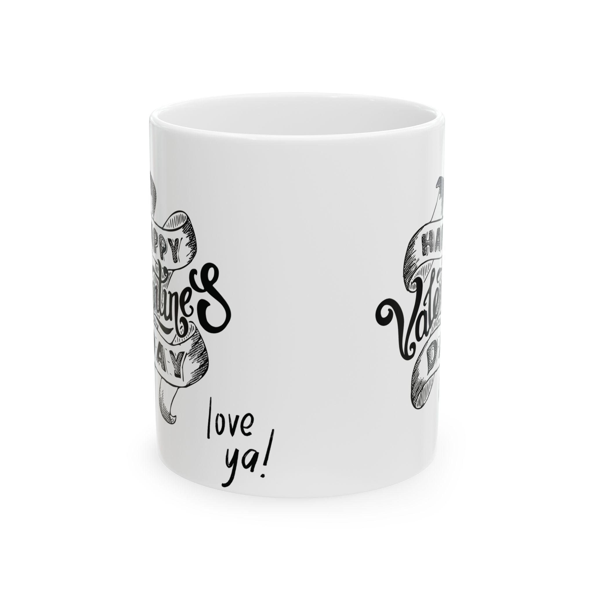 Happy Valentine's Day Mug Love You Heart Unique Ceramic Mug Tea Coffee Cup Gift 11oz