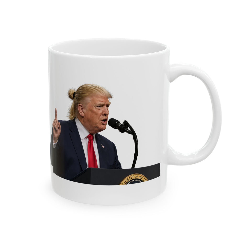 Funny Trump iconic Haaland Hair Style Parody Coffee Mug Unique Gift Tea Cup 11oz