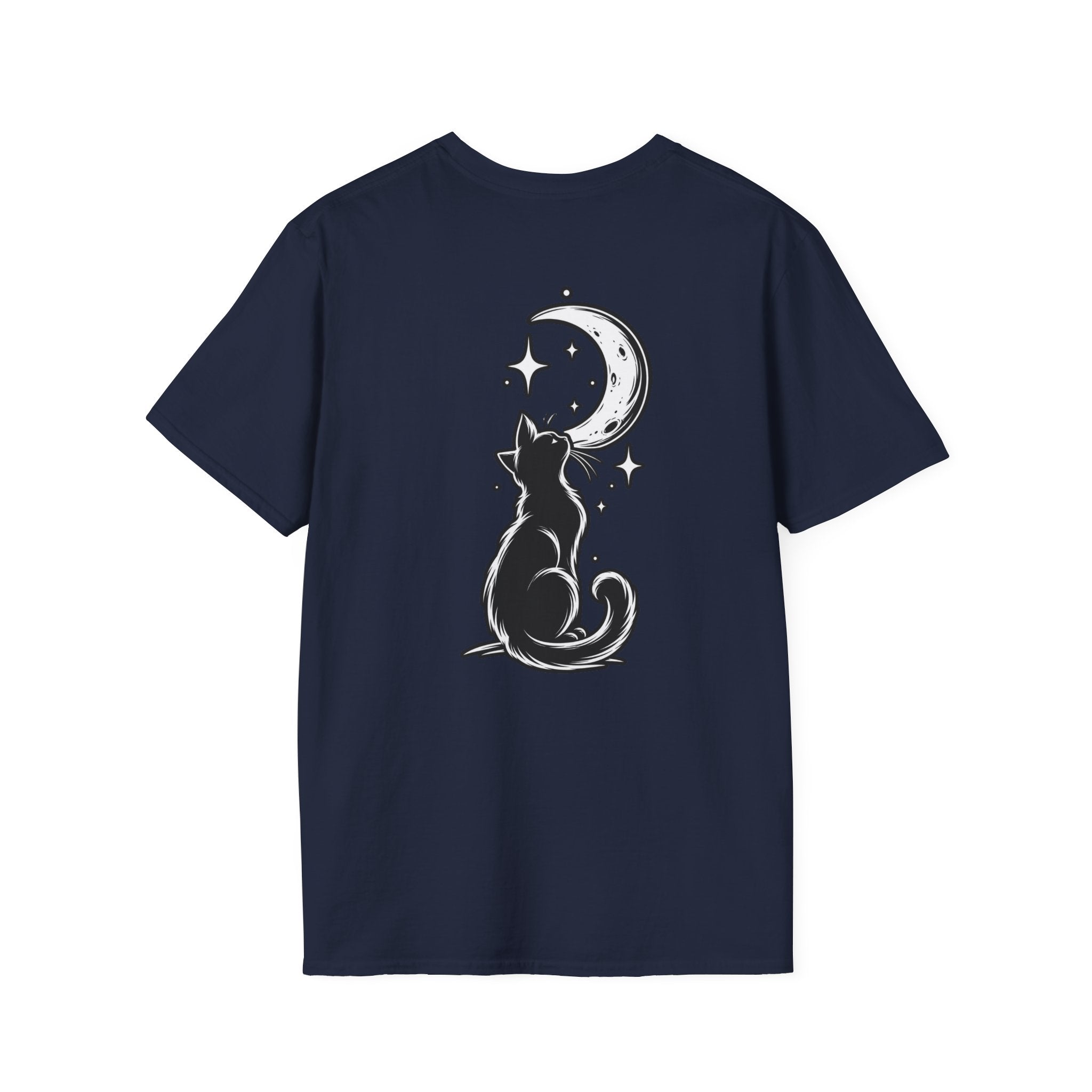 Black Cat Shirt Moon Silhouette Minimalist Funny Cat Lover Graphic Tee Unique Gift Black Cat T shirt
