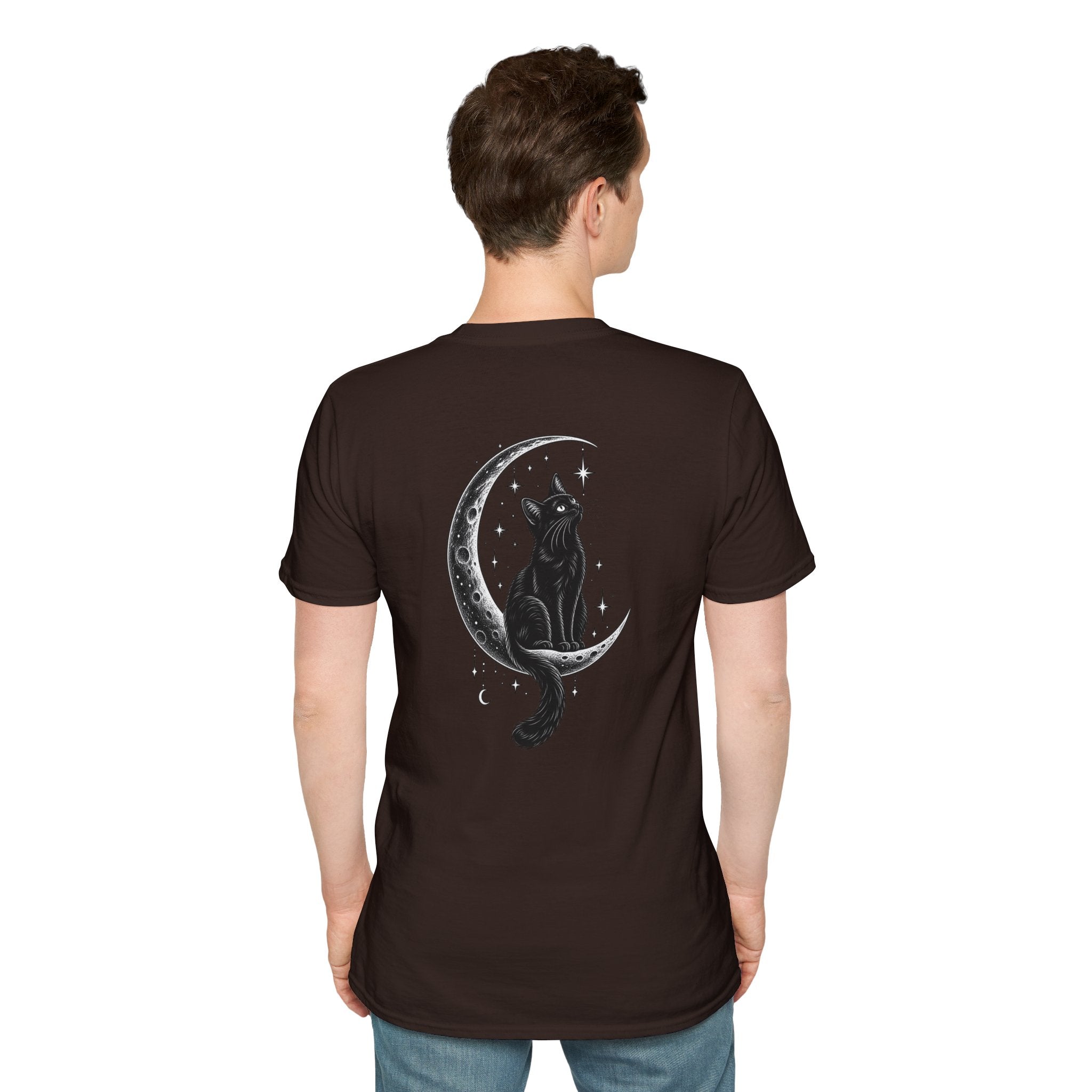 Black Cat Shirt Moon Silhouette Minimalist Funny Cat Lover Graphic Tee Unique Gift Black Cat T shirt