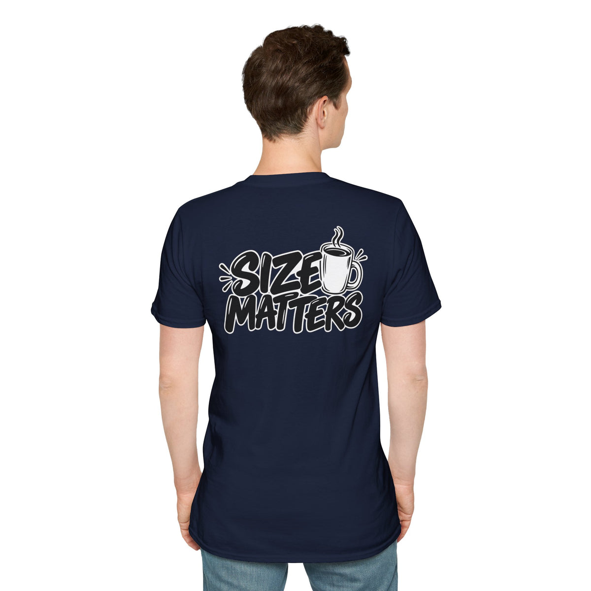Dark Humor Funny Coffee Shirt Size Matters Novelty Graphic Tee Unique Gift